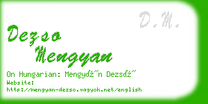 dezso mengyan business card